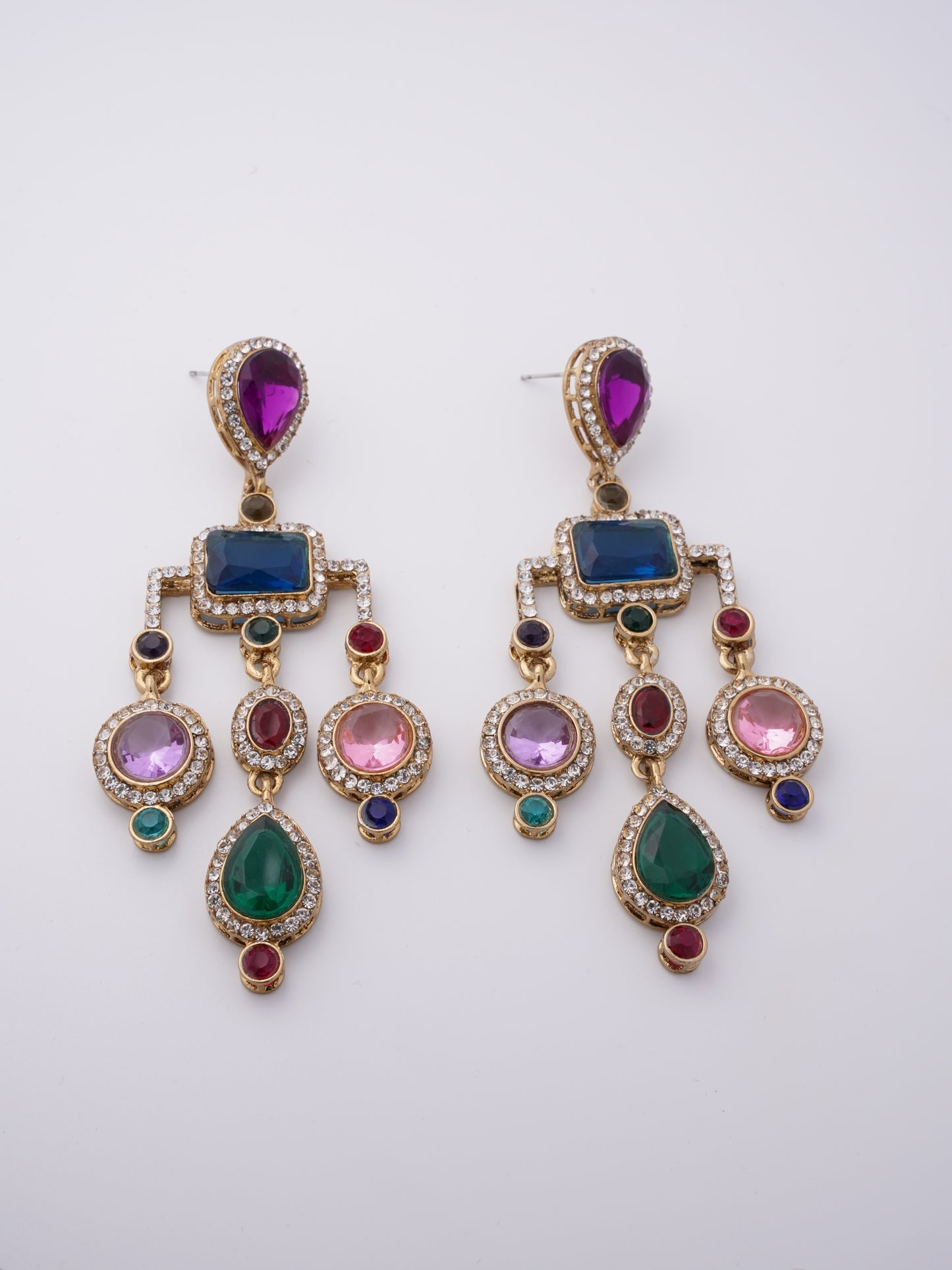 Stunning Multicolor American Diamond Earrings