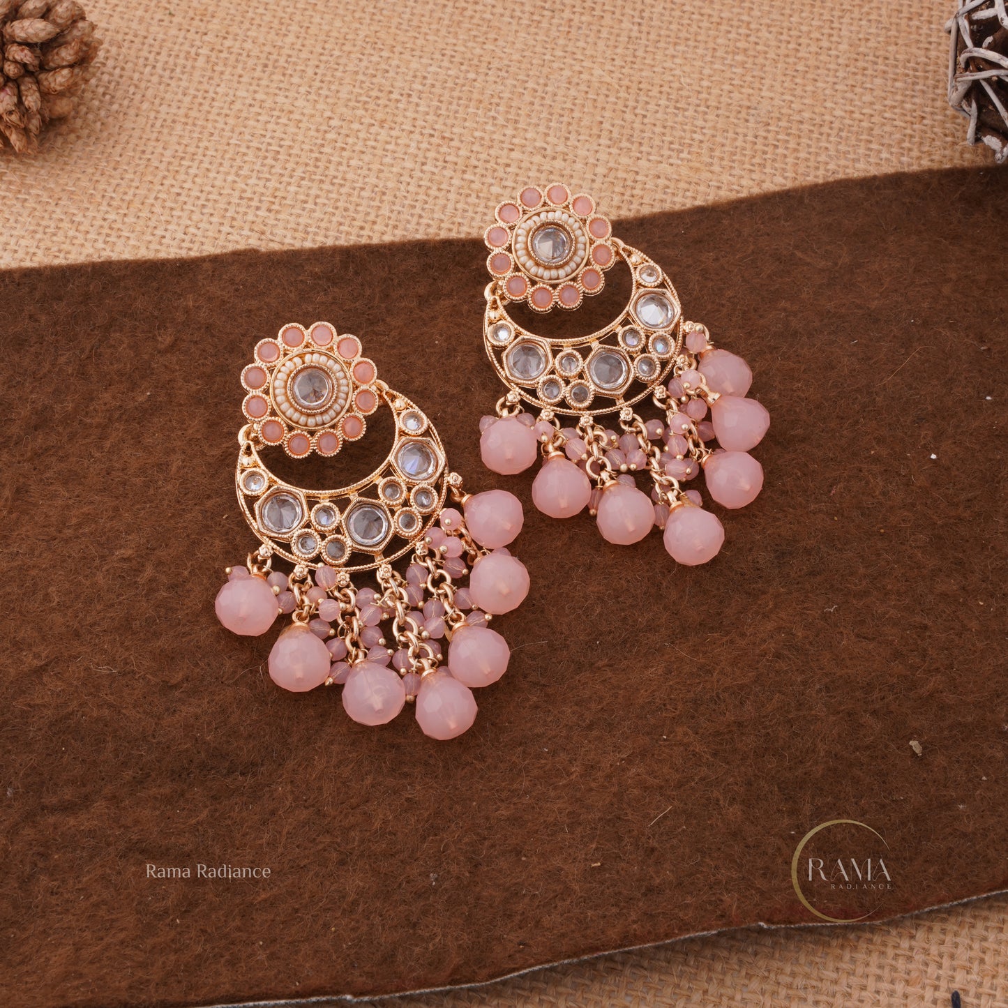 Vibrant Multicolor Chandbali Earrings with Beaded Detailing