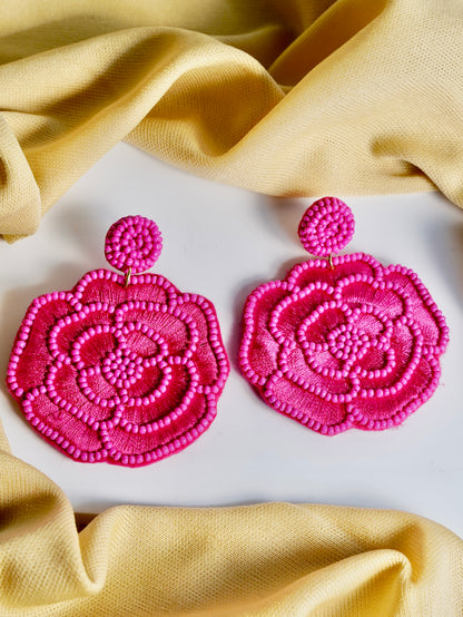 Intricate Threaded Floral Earrings