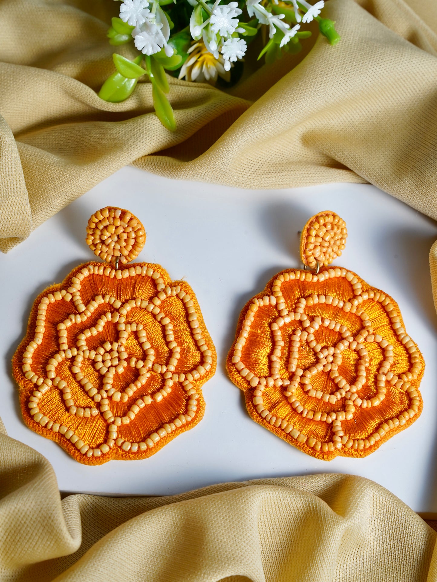 Intricate Threaded Floral Earrings