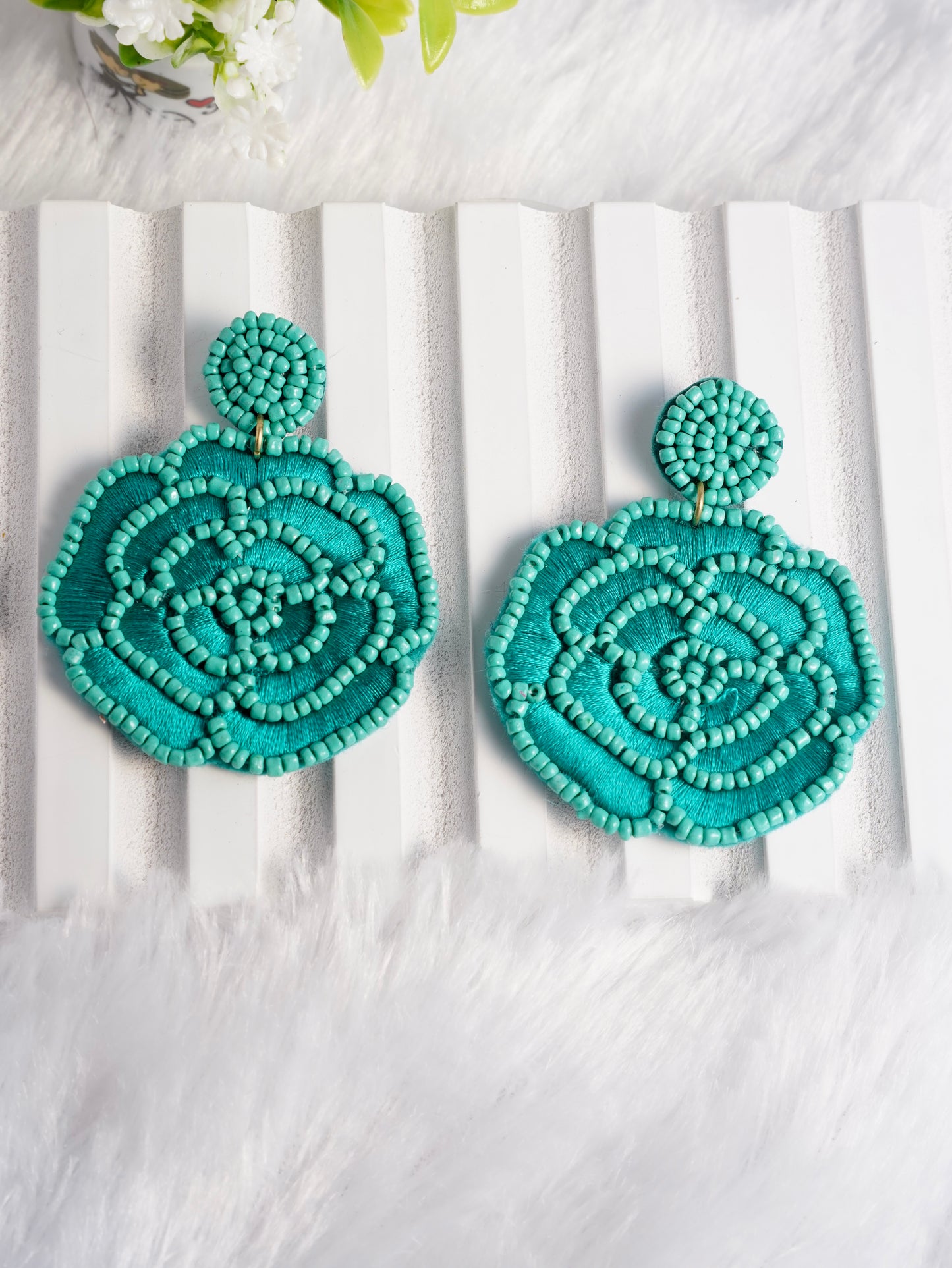 Intricate Threaded Floral Earrings