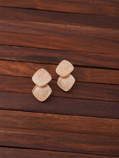 Square Shaped Designer Stud Earrings with Unique Inlay