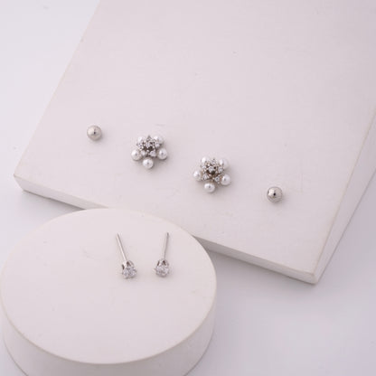 Pearl Trio Earring Set